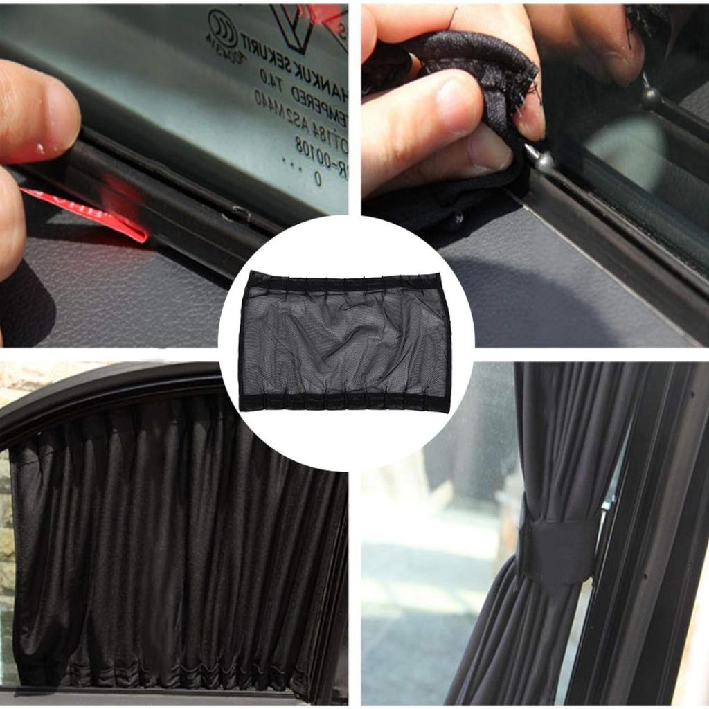 PACK 4 Pcs Rideau glissé de fenêtre Protection UV pour Voiture – ستار نوافذ جانبية في السيارة 4 قطع