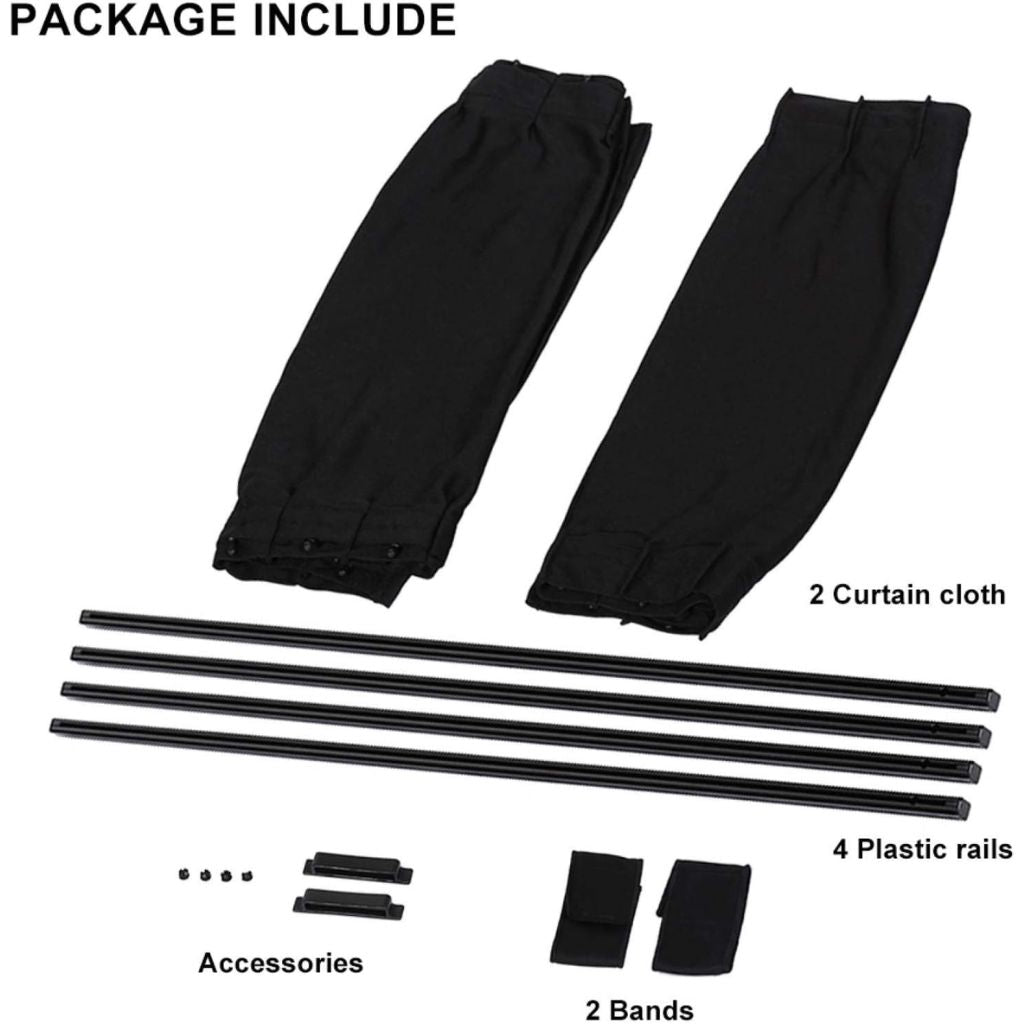 PACK 4 Pcs Rideau glissé de fenêtre Protection UV pour Voiture – ستار نوافذ جانبية في السيارة 4 قطع