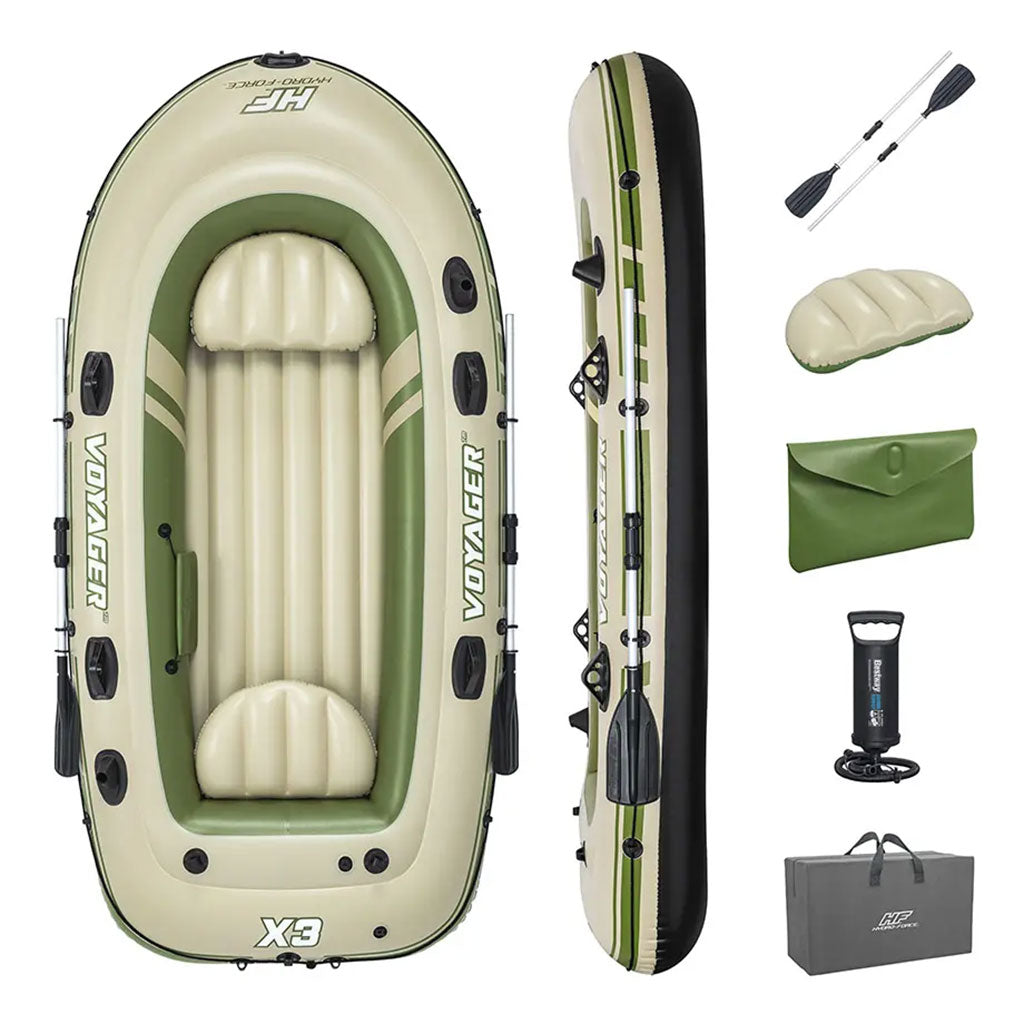 Ensemble de Bateau Gonflable Voyager X3 2,94m x 1,37m Bestway 65164 – قارب قابل للنفخ