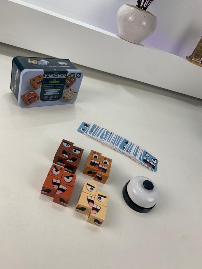 Jeu de Puzzle Cubes en Bois – لعبة أحجية مكعبات خشبية