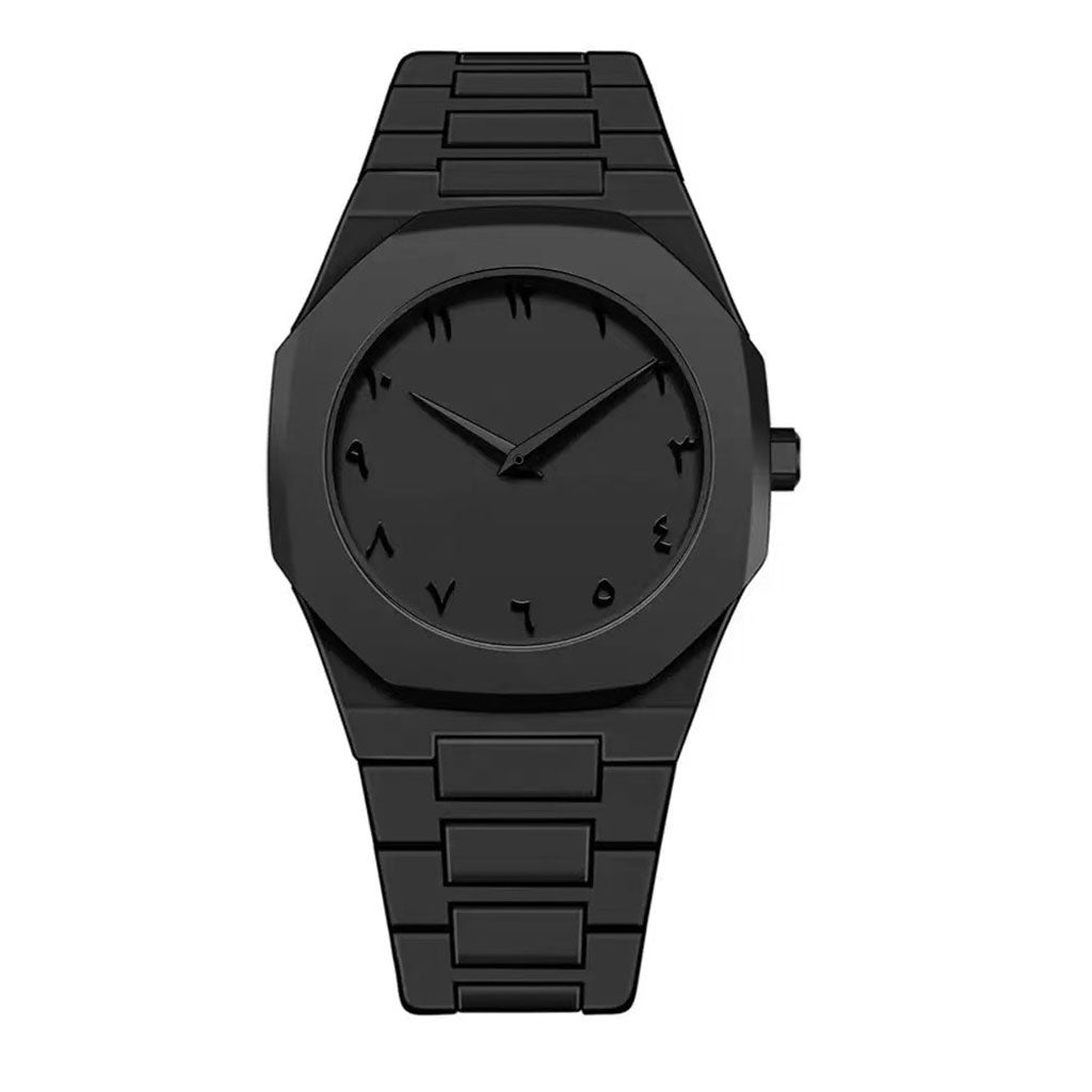 Montre Arabe All in Black pour Homme - ساعة رجالية