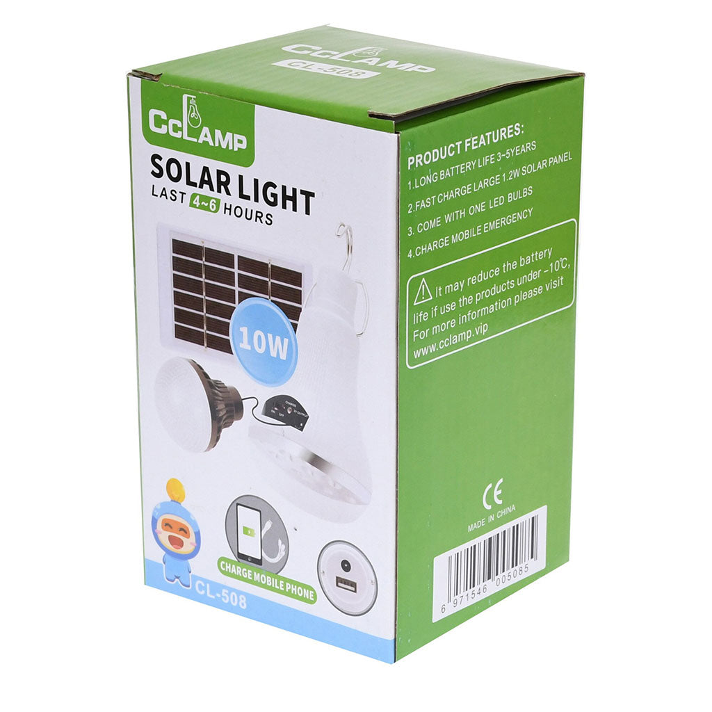 Lampe de Camping LED avec Panneau Solaire 10 W – مصباح تخييم يعمل بالطاقة الشمسية