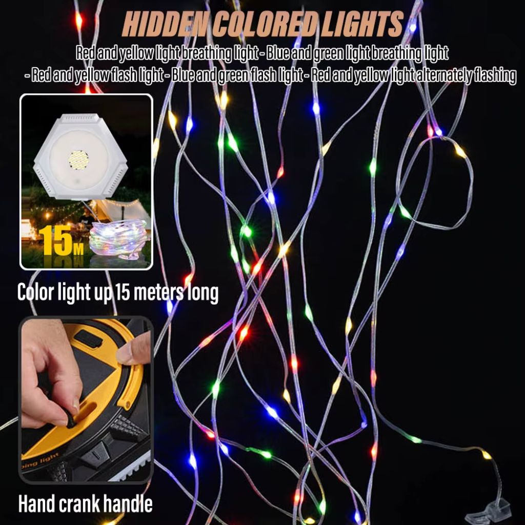 Lampe à Bande LED 10m Étanche pour Camping 2en1 - شريط إضاءة مقاوم للماء للتخييم