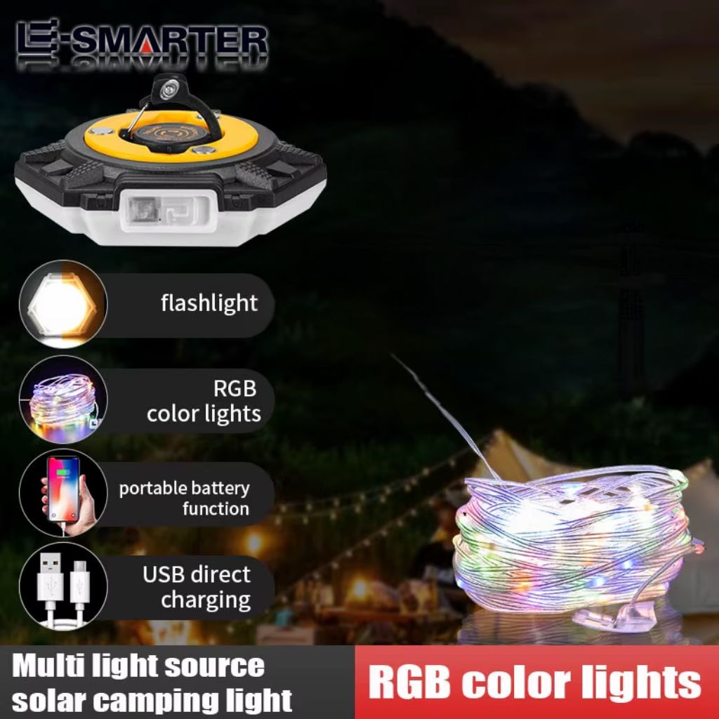 Lampe à Bande LED 10m Étanche pour Camping 2en1 - شريط إضاءة مقاوم للماء للتخييم