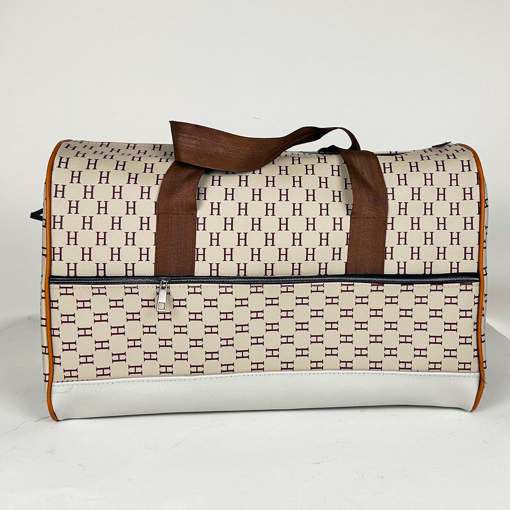 Pack 3Pcs Cabas Sac a Dos et Pochette en Tissue Imperméable Beige