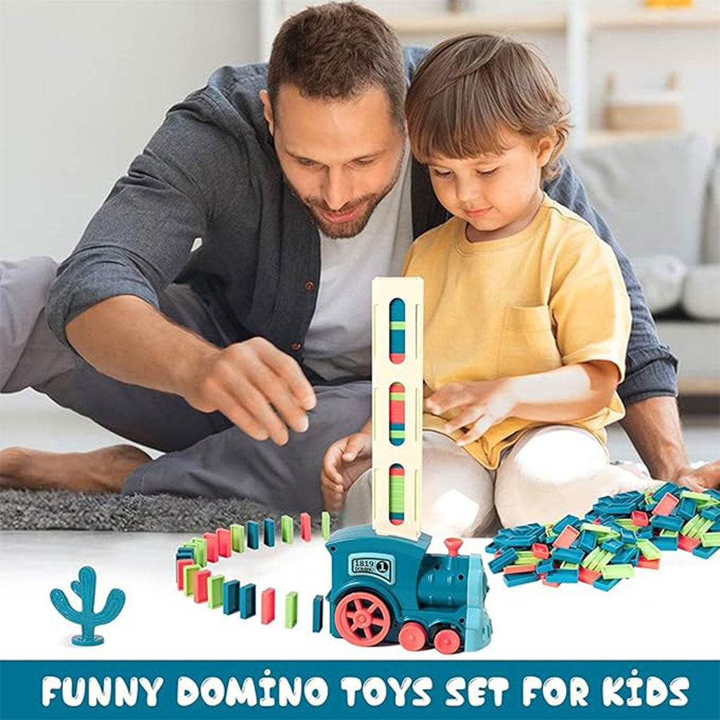 Train Automatique Dominos 80 Pièces Cadeau pour Garçons et Filles – لعبة قطار الدومينو