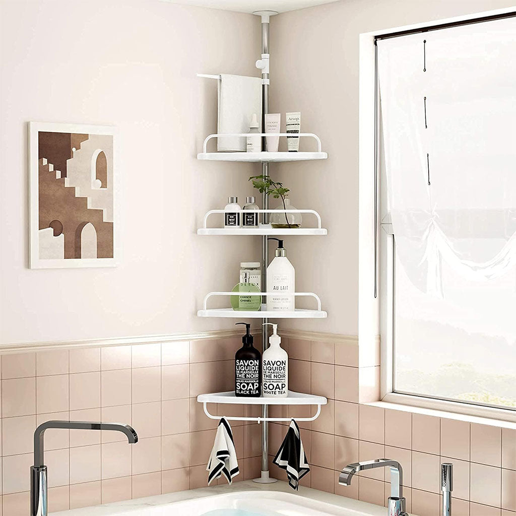 Étagère de douche d’angle à 4 niveaux réglable 320cm – رف حمام قابل للتعديل
