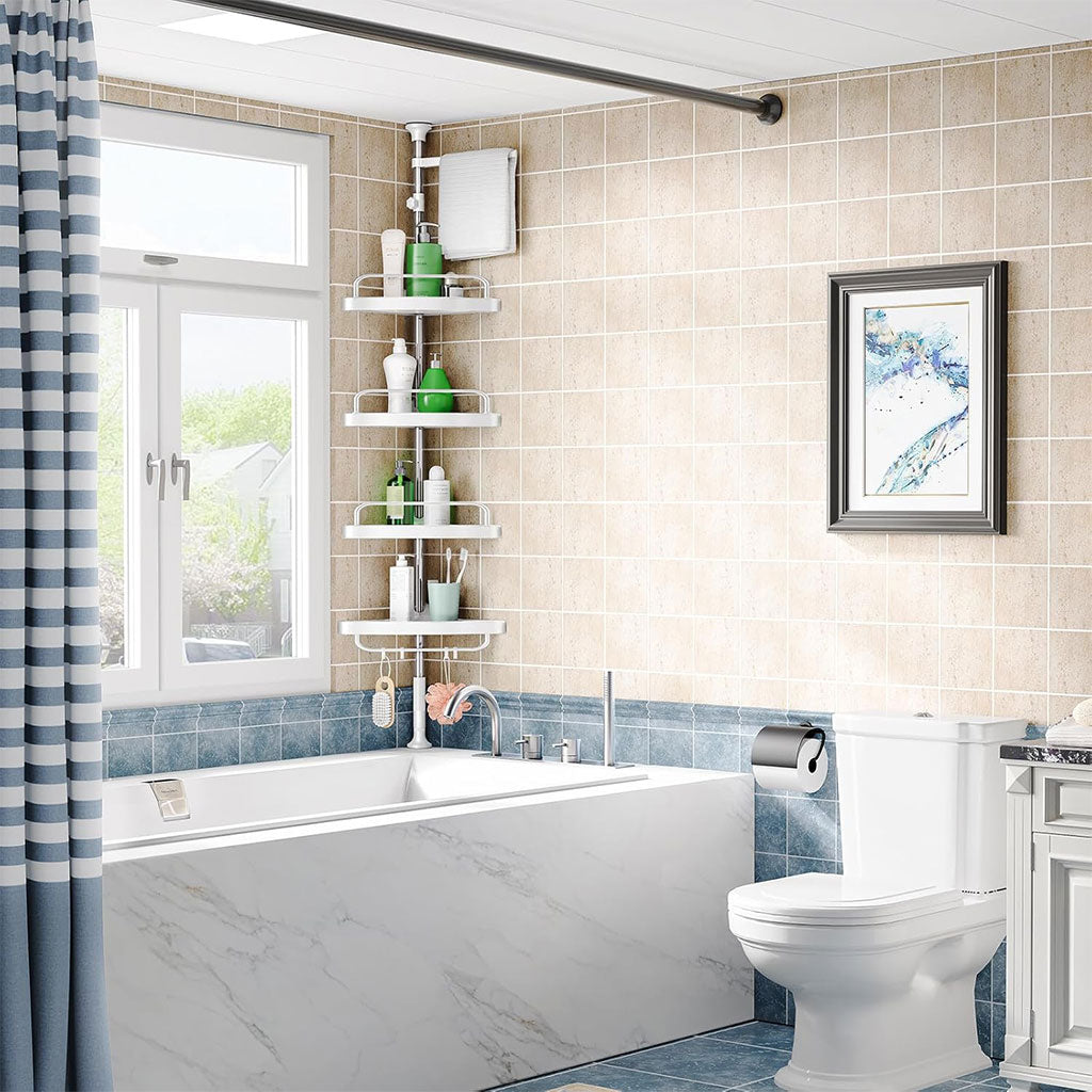 Étagère de douche d’angle à 4 niveaux réglable 320cm – رف حمام قابل للتعديل