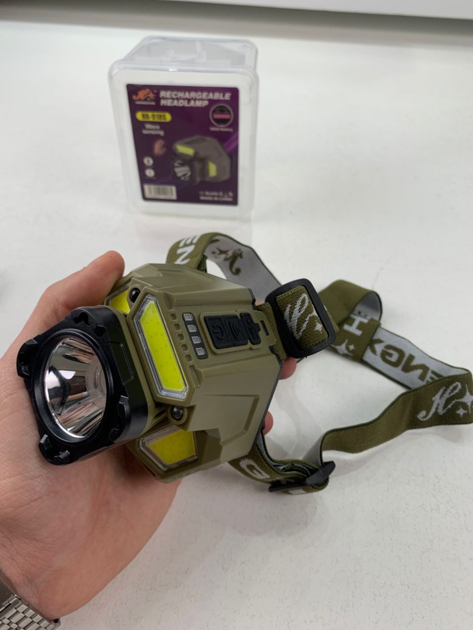 Lampe frontale rechargeable avec capteur de mouvement – مصباح مع مستشعر حركة