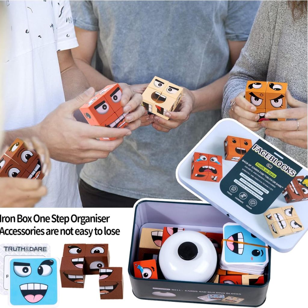 Jeu de Puzzle Cubes en Bois – لعبة أحجية مكعبات خشبية