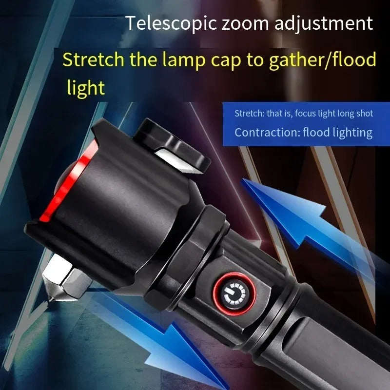 Lampe Torche Multifonctionnel LED Puissante Rechargeable par USB Avec PowerBank – طورش عالي السطوع