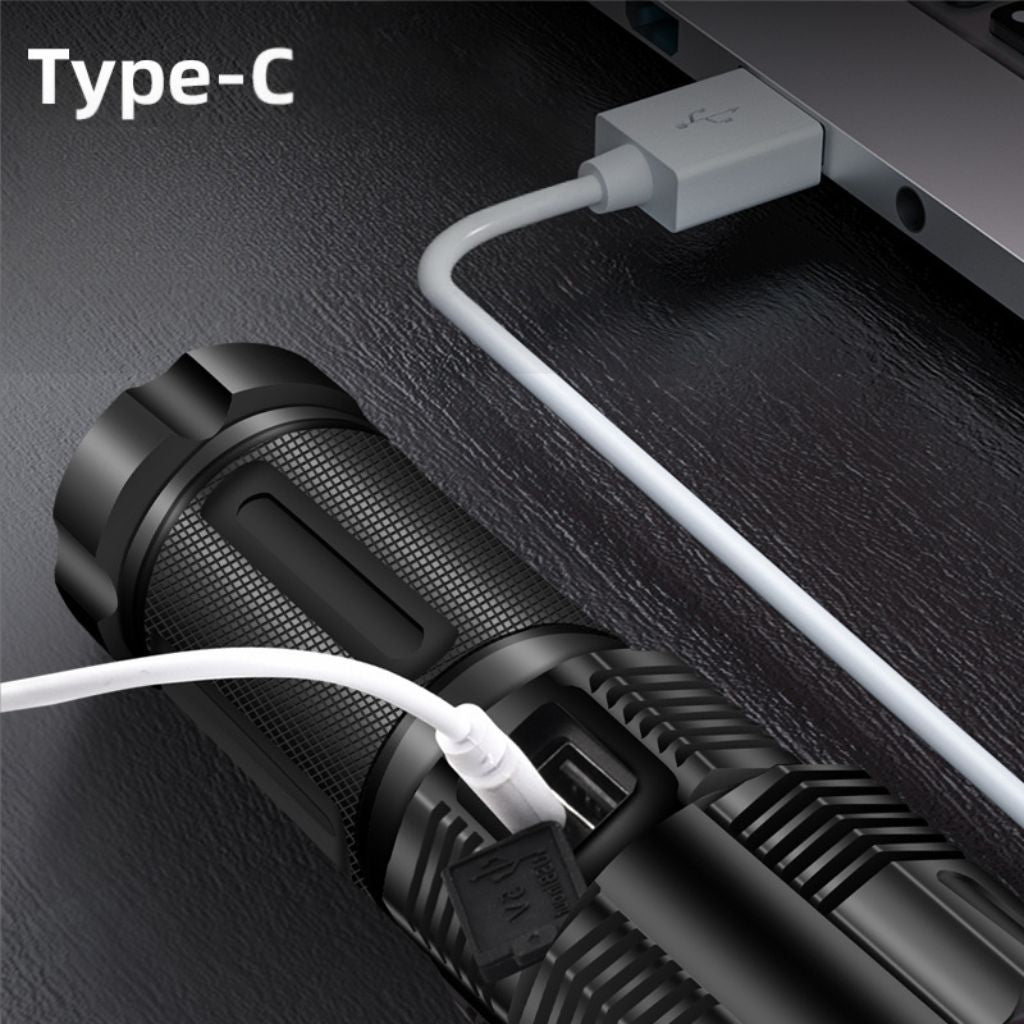 Lampe Torche à LED Haute Puissance 30W avec Batterie Lithium 18650 – مصباح يدوي عالي الطاقة مع بطارية ليثيوم