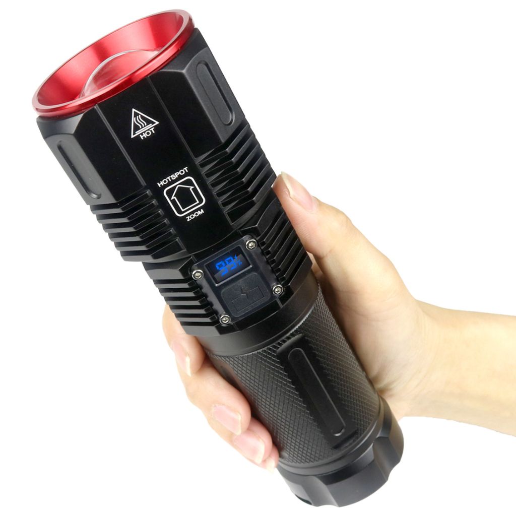 Lampe Torche à LED Haute Puissance 30W avec Batterie Lithium 18650 – مصباح يدوي عالي الطاقة مع بطارية ليثيوم