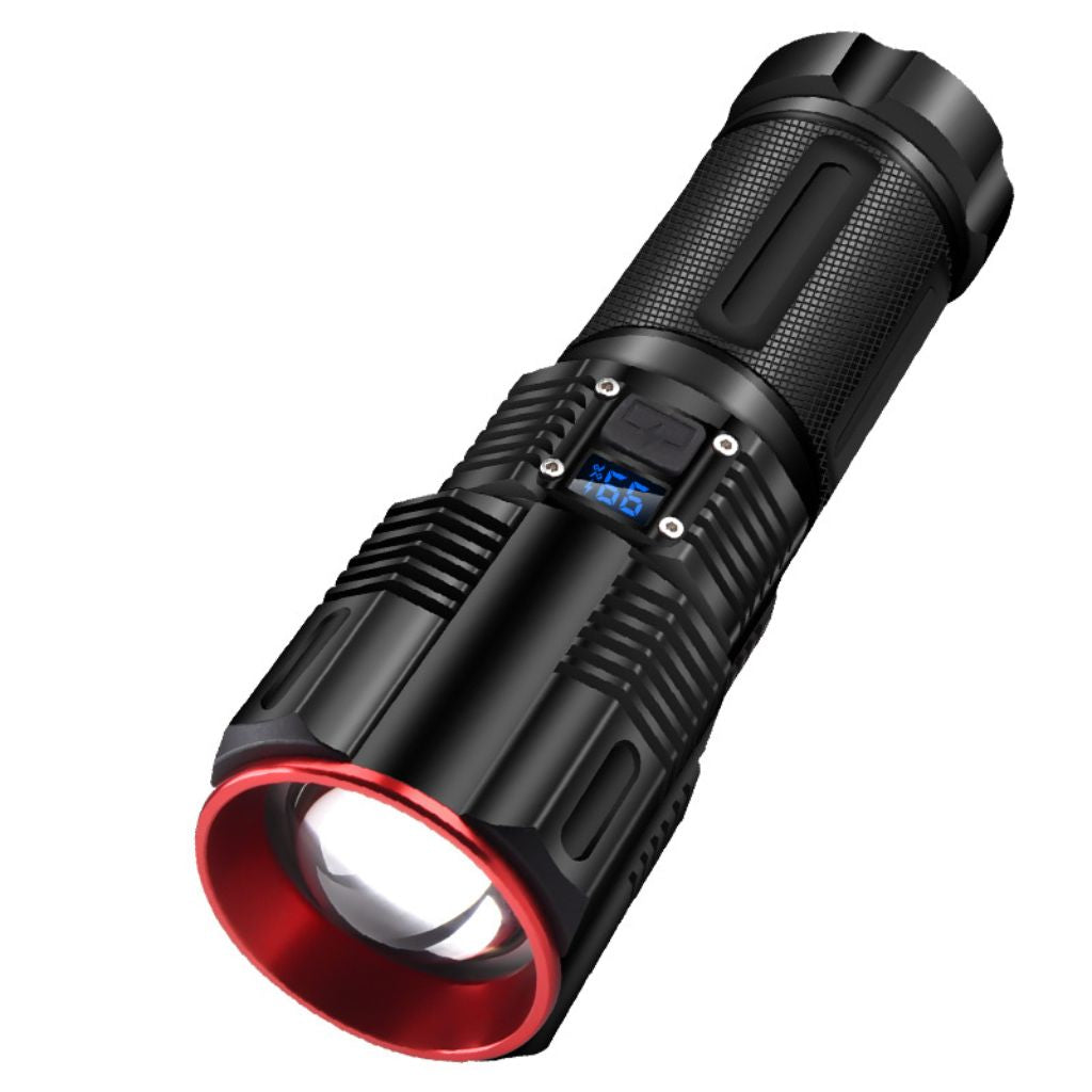 Lampe Torche à LED Haute Puissance 30W avec Batterie Lithium 18650 – مصباح يدوي عالي الطاقة مع بطارية ليثيوم