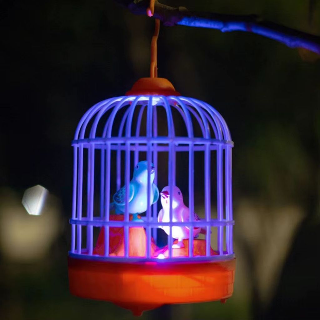 Jouet Électrique de Simulation de Cage à Oiseaux avec Contrôle Sonore – لعبة قفص الطيور المكررة للكلام