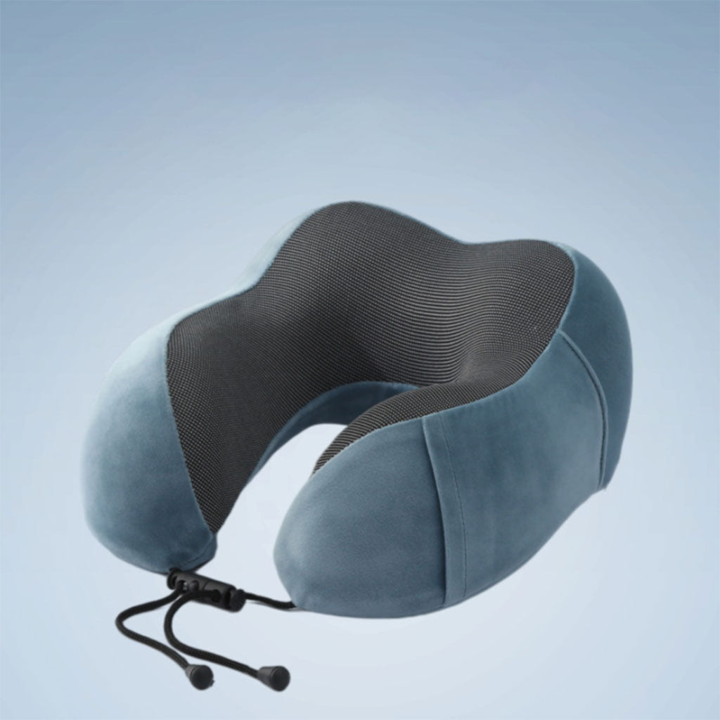 Kit de voyage 3in1 Oreiller en mousse à mémoire de forme en forme de U avec Bouchon d’oreille et Bandeau Yeux