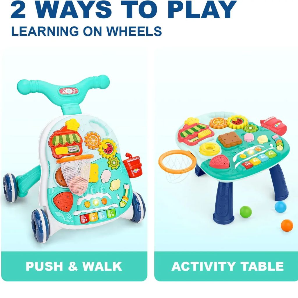 Trotteur Bébé Multifonction 4 en 1 avec Panneau de Jeu – مشاية أطفال متعددة الوظائف