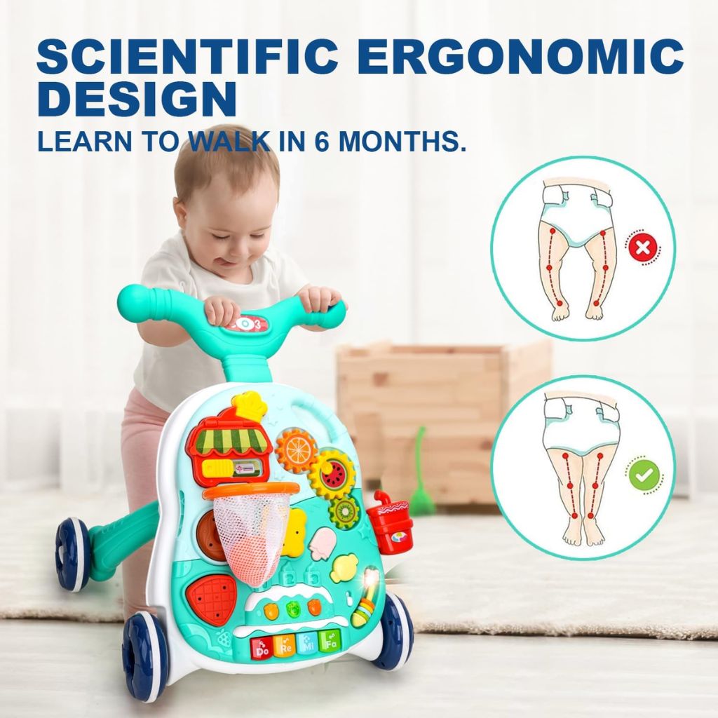Trotteur Bébé Multifonction 4 en 1 avec Panneau de Jeu – مشاية أطفال متعددة الوظائف