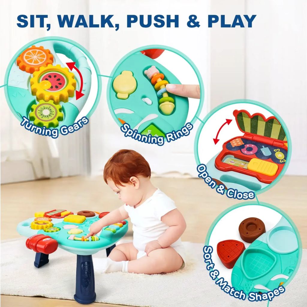 Trotteur Bébé Multifonction 4 en 1 avec Panneau de Jeu – مشاية أطفال متعددة الوظائف
