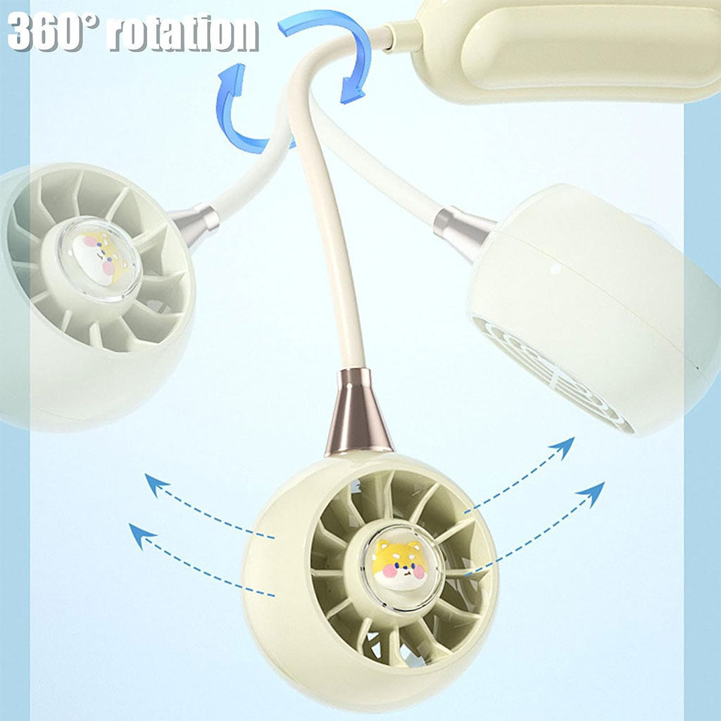 Ventilateur De Cou Rechargeable À 3 Vitesses DM68A – مروحة عنق