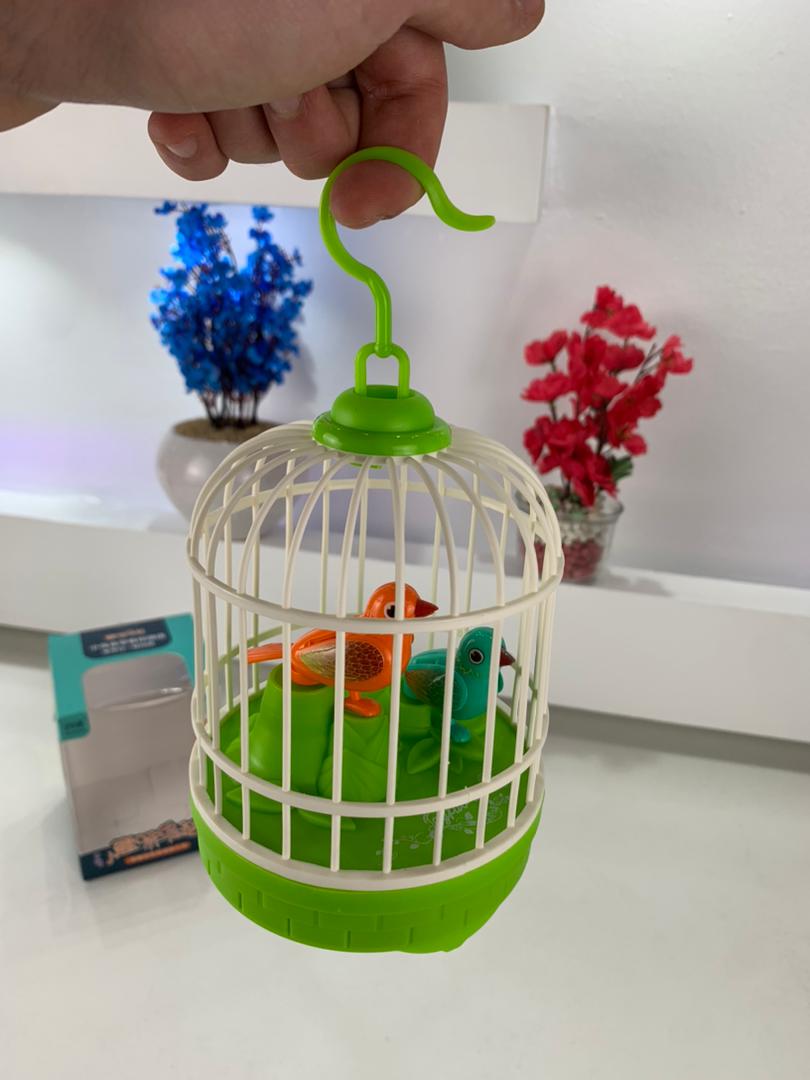 Jouet Électrique de Simulation de Cage à Oiseaux avec Contrôle Sonore – لعبة قفص الطيور المكررة للكلام