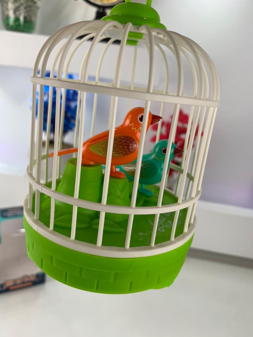 Jouet Électrique de Simulation de Cage à Oiseaux avec Contrôle Sonore – لعبة قفص الطيور المكررة للكلام