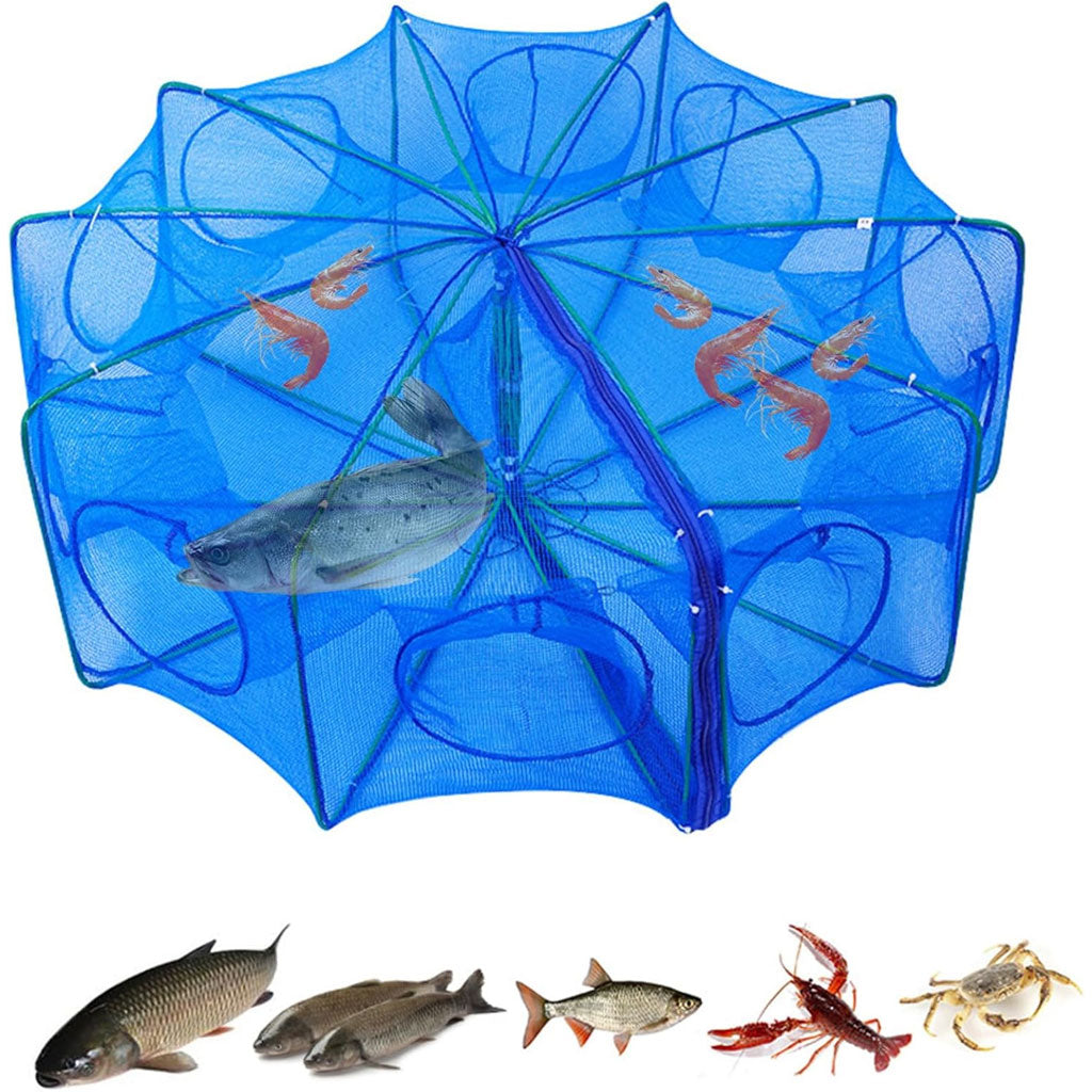 شبكة صيد قابلة للطي - Piège de Pêche Poissons 10 Trous Facile a Installer 80cm