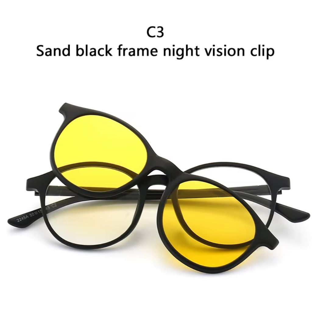 Lunette 6 En 1 2231A Optique / Soleil / Nuit - نظارات شمسية مغناطيسية