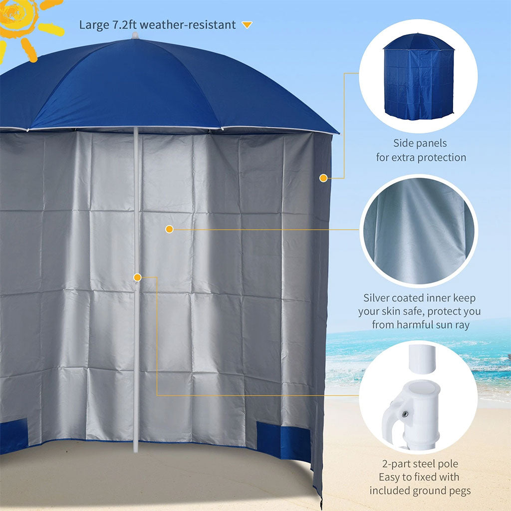 Parasol de Plage avec Paroi Amovible Protection UV – مظلة شمسية مع سترة خلفية