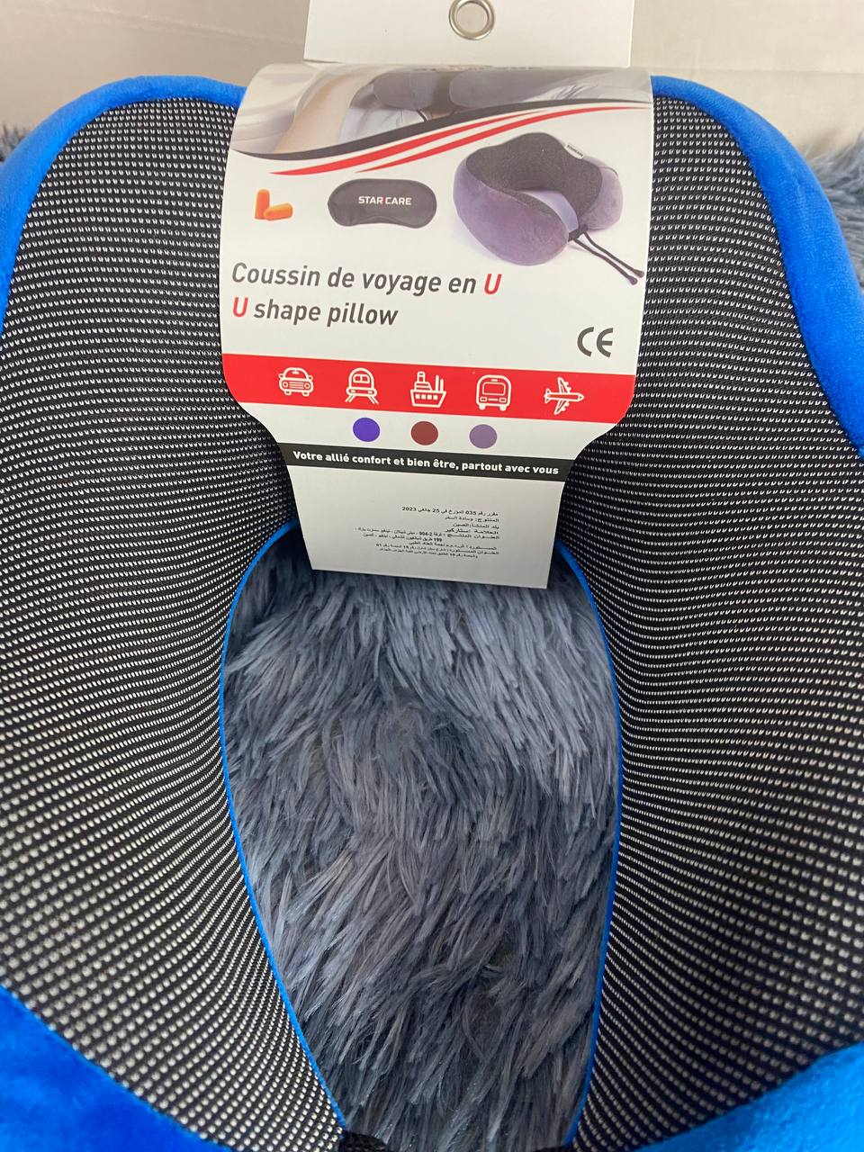 Kit de voyage 3in1 Oreiller en mousse à mémoire de forme en forme de U avec Bouchon d’oreille et Bandeau Yeux