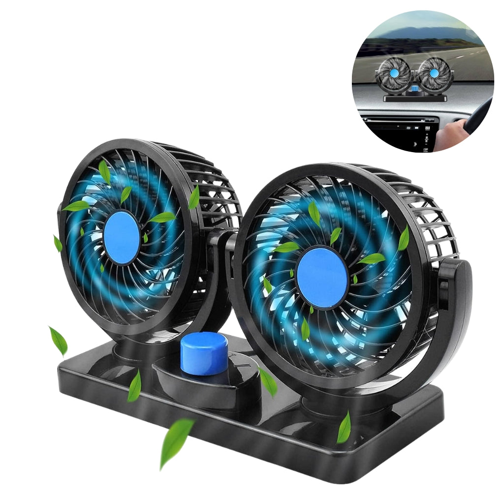 Double Ventilateur électrique pour voiture 2 vitesses rotatif à 360 degrés - مروحة السيارة المزدوجة