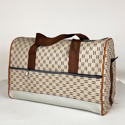 Pack 3Pcs Cabas Sac a Dos et Pochette en Tissue Imperméable Beige