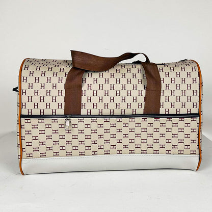 Pack 3Pcs Cabas Sac a Dos et Pochette en Tissue Imperméable Beige
