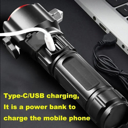 Lampe Torche Multifonctionnel LED Puissante Rechargeable par USB Avec PowerBank – طورش عالي السطوع