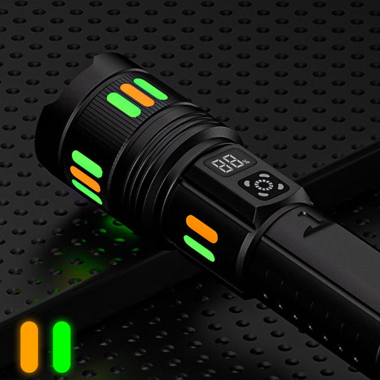 Lampe de Poche LED à Zoom Télescopique avec Bandes Fluorescentes - مصباح يدوي مع زووم تلسكوبي
