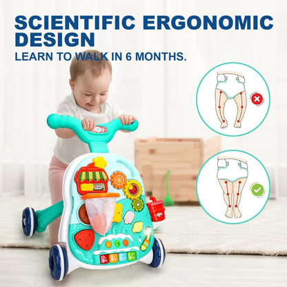 Trotteur Bébé Multifonction 4 en 1 avec Panneau de Jeu – مشاية أطفال متعددة الوظائف