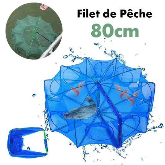 شبكة صيد قابلة للطي - Piège de Pêche Poissons 10 Trous Facile a Installer 80cm
